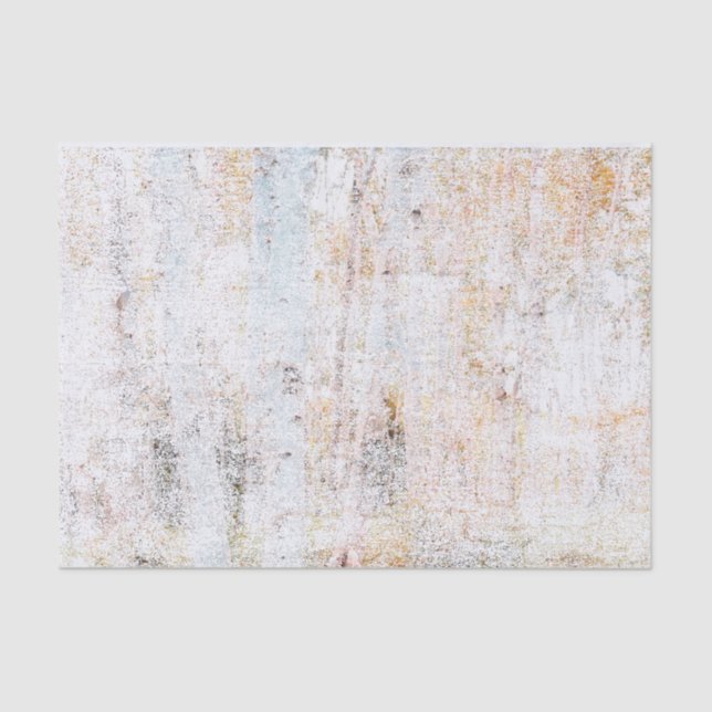 Rustic Vintage White Beige Distressed Texture Tissue Paper (Front)