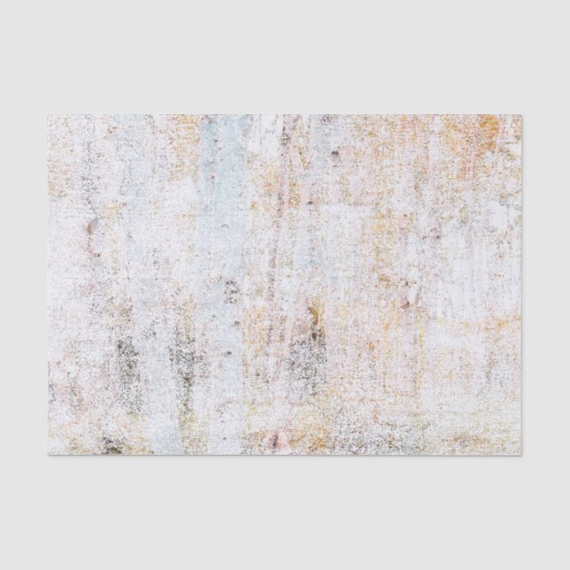 Rustic Vintage White Beige Distressed Texture Tissue Paper (Front)