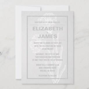 Rustic Vintage White Wedding Invitations