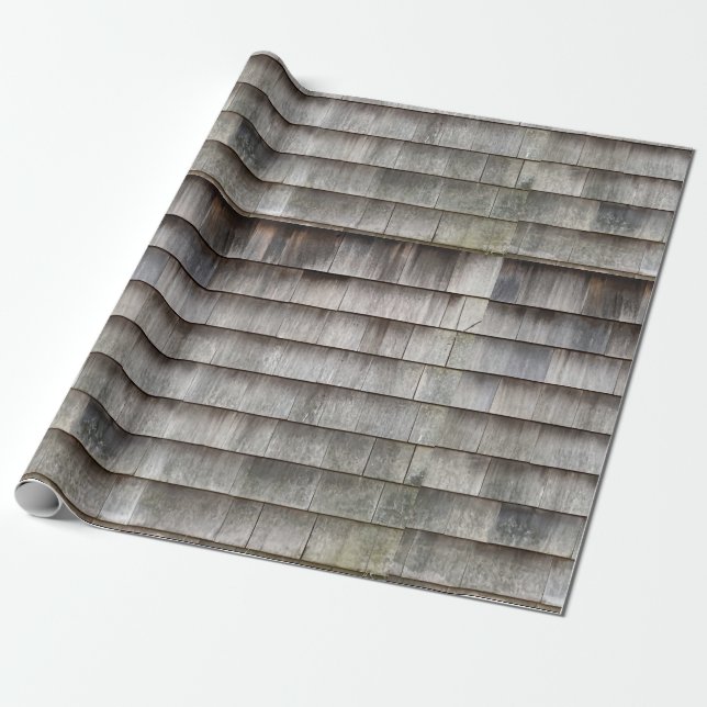 Rustic vintage wood board farmhouse pattern wrapping paper (Unrolled)