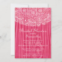 Rustic Vintage Wood Lace Bridal Shower Invitation