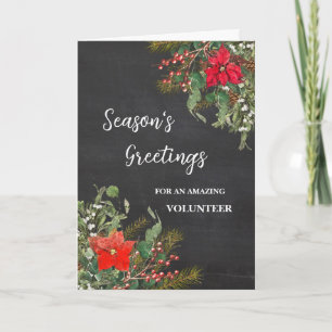 Rustic Volunteer Christmas Holiday Card