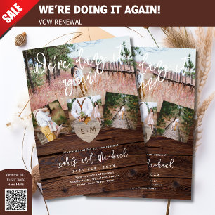 RUSTIC VOW RENEWAL ENGAGEMENT BRIDAL SHOWER PHOTO INVITATION