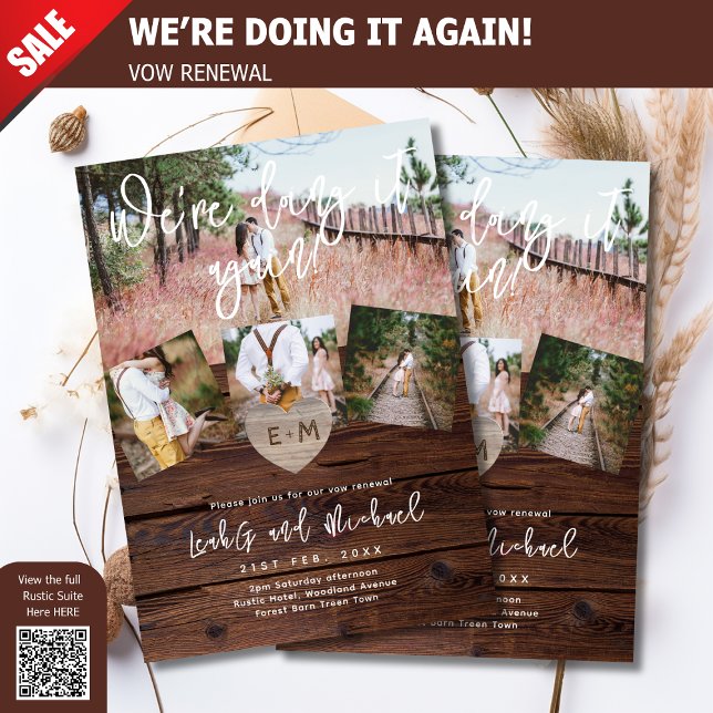 RUSTIC VOW RENEWAL ENGAGEMENT BRIDAL SHOWER PHOTO INVITATION (Creator Uploaded)