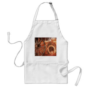 Rustic Wagon Wheel Horseshoes Western Style Standard Apron