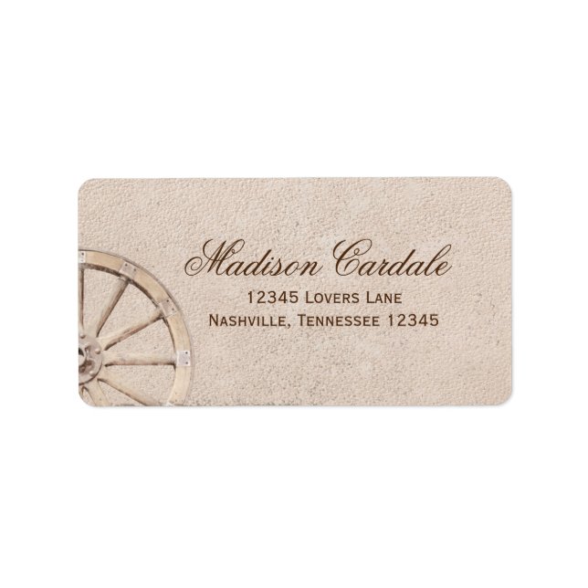Rustic Wagon Wheel Longhorn Mariage Étiquettes de  (Devant)