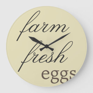 Rustic Wall Clock - Farm Fresh Eggs