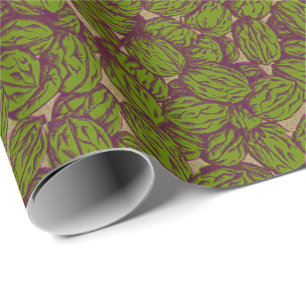 Rustic Walnut Pattern & Gold Wrapping Paper