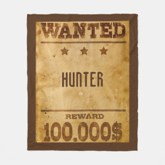 Rustic Wanted $100000 Personalized  Fleece Blanket