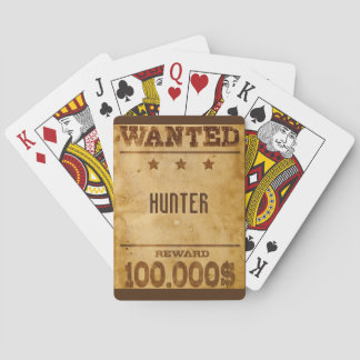 Rustic Wanted $100000 Personalized  Playing Cards