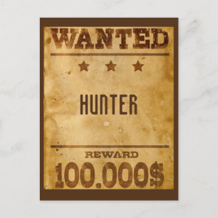 Rustic Wanted $100000 Personalized  Postcard