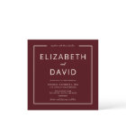 Rustic Warm Burgundy Modern Minimalist Wedding