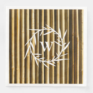 Rustic Warm Neutral Colors Monogram Napkin