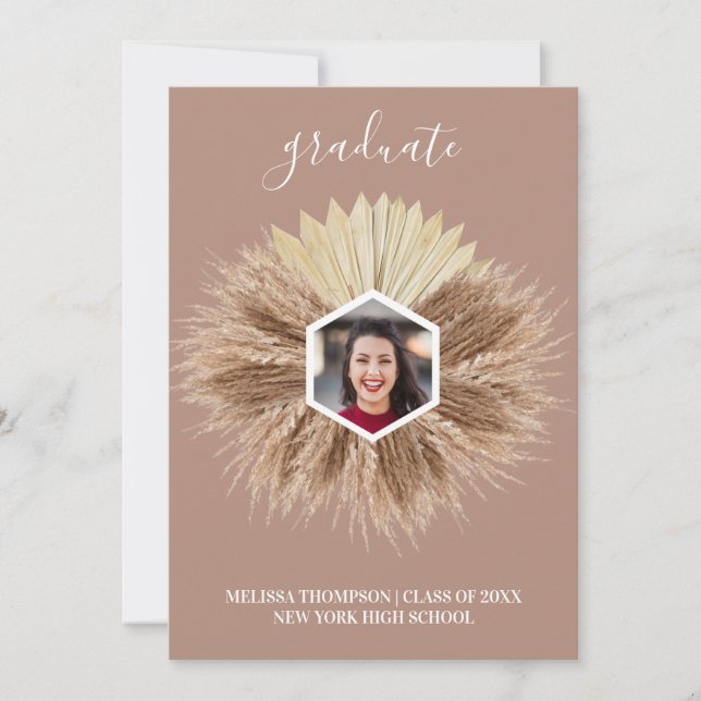 Rustic Warm Neutral Colours Graduate  Invitation (Front)