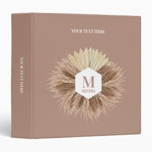 Rustic Warm Neutral Colours Monogram Binder