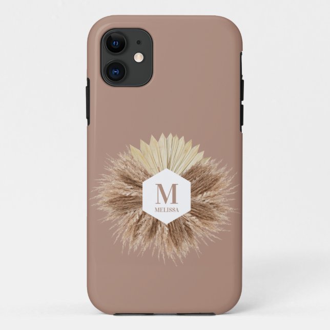 Rustic Warm Neutral Colours Monogram  Case-Mate iPhone Case (Back)