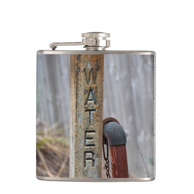 Rustic Water Valve Hip Flask (Front)