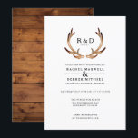 Rustic Watercolor Antler | Simple Wedding Invitation<br><div class="desc">By Honey & Birch Studios</div>