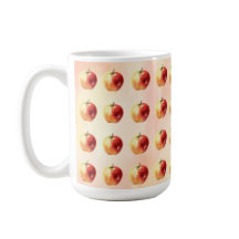 Rustic Watercolor Apple Pattern Coffee Mug
