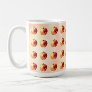 Rustic Watercolor Apple Pattern Coffee Mug