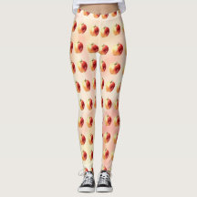 Rustic Watercolor Apple Pattern Leggings
