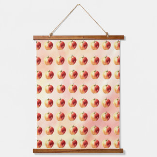 Rustic Watercolor Apple Pattern Wall Tapestry with
