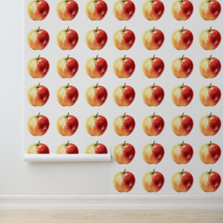 Rustic Watercolor Apple Pattern Wallpaper