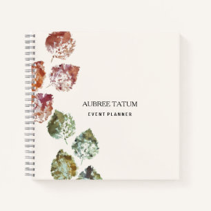 Rustic Watercolor Art Falling Leaves Autumn Notebook