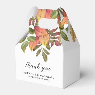 Rustic Watercolor Autumn Fall Thank You Favour Box