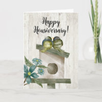 Rustic Watercolor Birdhouse Happy Housiversary
