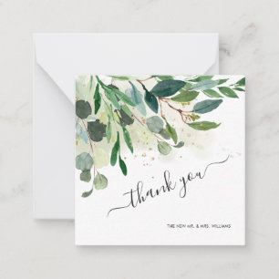 Rustic Watercolor Blue Gum Eucalyptus thank you Card