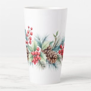 Rustic Watercolor Border Latte Mug