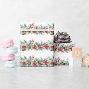 Rustic Watercolor Border Wrapping Paper