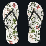Rustic watercolor botanical floral wedding flip flops<br><div class="desc">Rustic floral and stag antlers wedding  With beautiful watercolor details. This modern wedding design is sure to set the style for your big day.</div>