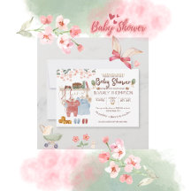 Rustic Watercolor boy girl baby shower Invitation