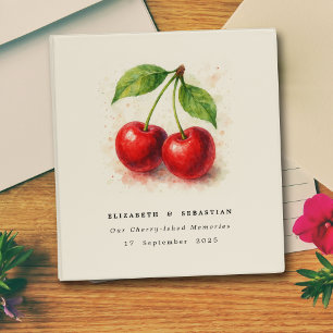 Rustic Watercolor Cherry Fruits Cherished Memories Binder