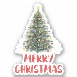 Rustic Watercolor Christmas Tree Xmas Holidays