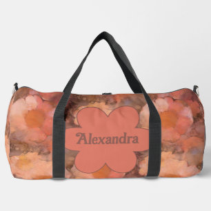 Rustic Watercolor Daisy Floral Pattern Duffle Bag