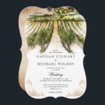 Rustic Watercolor Elegant Vineyard Wedding Invitation<br><div class="desc">Create your own elegant vineyard wedding invitations on a rustic DIY template. The vintage art by Raphaela Wilson features a beautiful watercolor vineyard painting with ornate grapevine faux champagne gold card ornaments. Both white and aged parchment paper adds warmth to this wine country design, but the background can be personalized...</div>