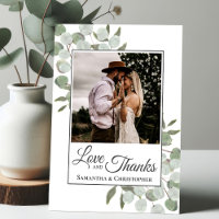 Rustic Watercolor Eucalyptus Love & Thanks Wedding