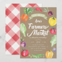 Rustic Watercolor Farmers Market Birthday Party