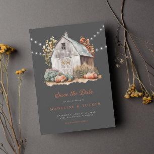 Rustic Watercolor Floral Barn Photo Save the Date