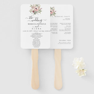 rustic watercolor floral bouquet hand fan