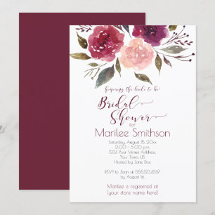 Rustic Watercolor Floral Bridal Shower Invitation