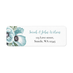 Rustic Watercolor Floral Dusty Blue Wedding