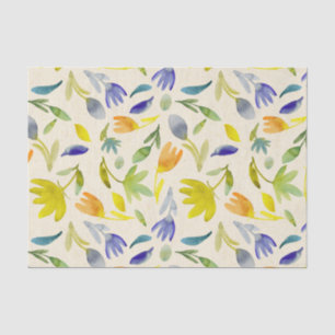 Rustic Watercolor Floral Garden Botanical Tissue Paper