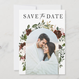 Rustic Watercolor Floral Geometric Wedding Save The Date