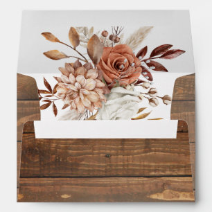 Rustic Watercolor Floral Return Address Wedding Envelope