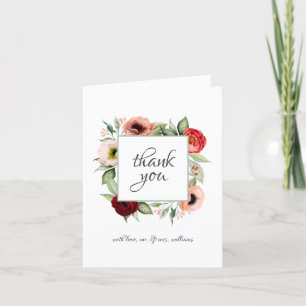 Rustic Watercolor Floral Wedding Thank You