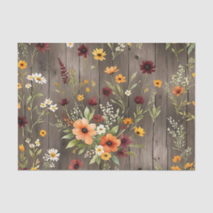 Rustic Watercolor Florals with Wildflowers  Tissue Paper